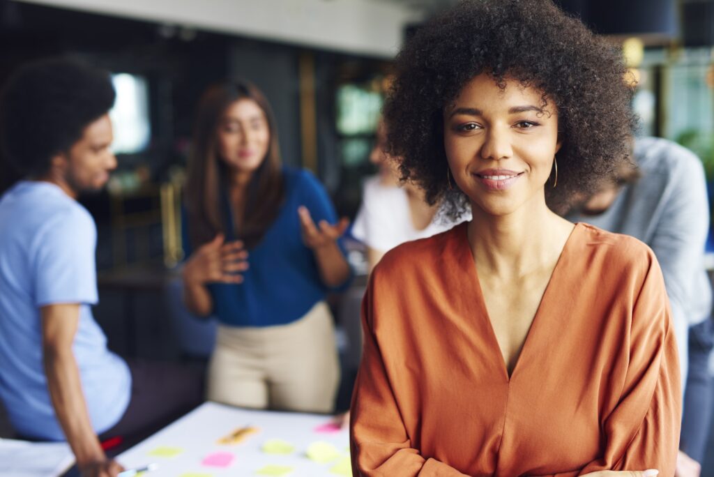 Portrait of African businesswoman leading on this business meeting